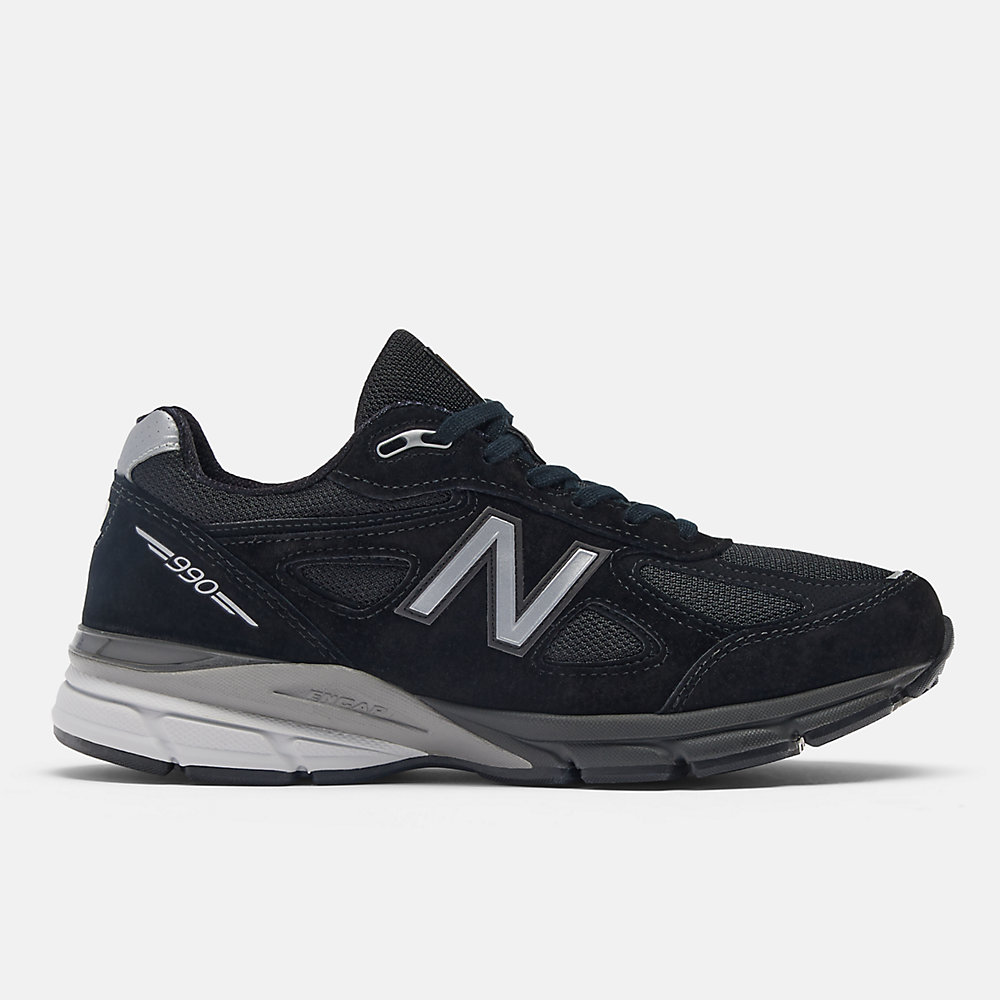 New Balance Made in USA 990v4 Shoes Black with Silver